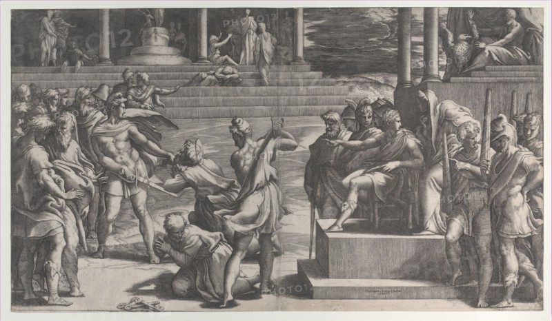 The martyrdom of Saint Paul and the condemnation of Saint Peter, 1524-27.
