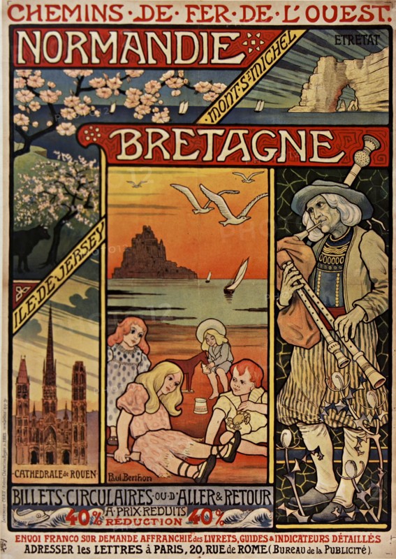 Chemins de fer de l'Ouest. Normandie, Bretagne , 1900. Private Collection.