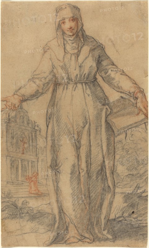 Female Saint (Saint Clare of Assisi or Saint Catherine of Siena?), c. 1600.