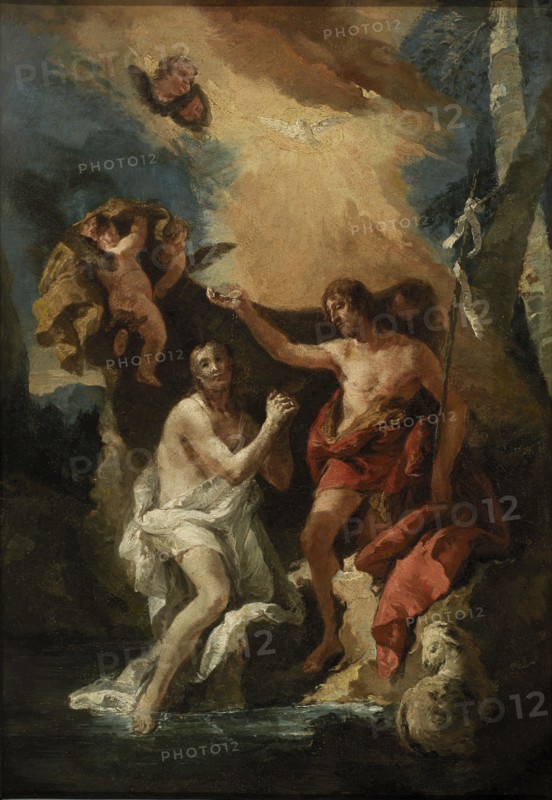 Baptism of Christ, 18th century. By a follower of Giovanni Battista Tiepolo.