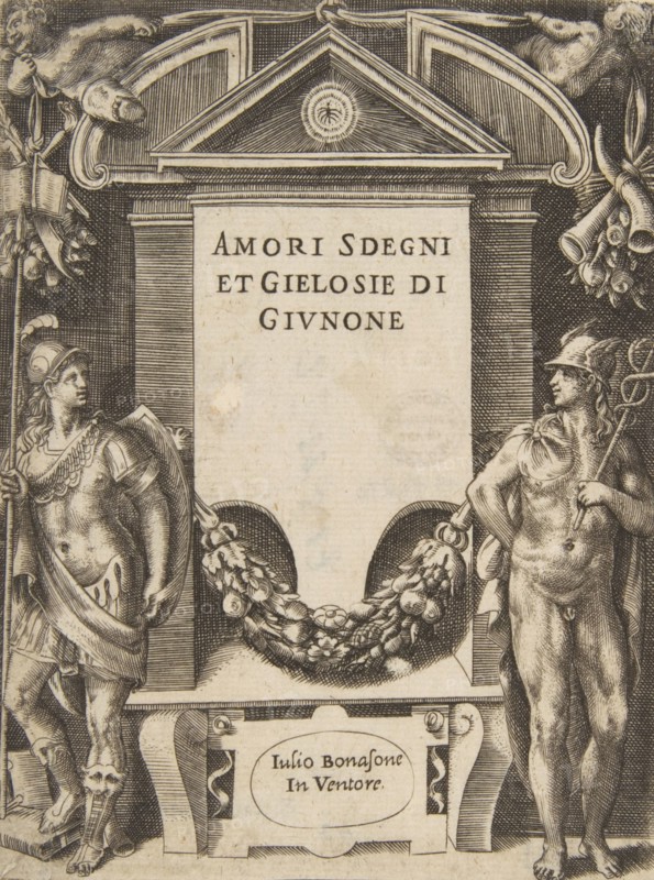 Title plate to the series the 'Loves, Rages and Jealousies of Juno', 1531-76.