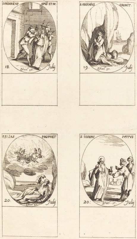 St. Frederick; St. Arsenius, Hermit; St. Elias, Prophet; St. Joseph the Just.