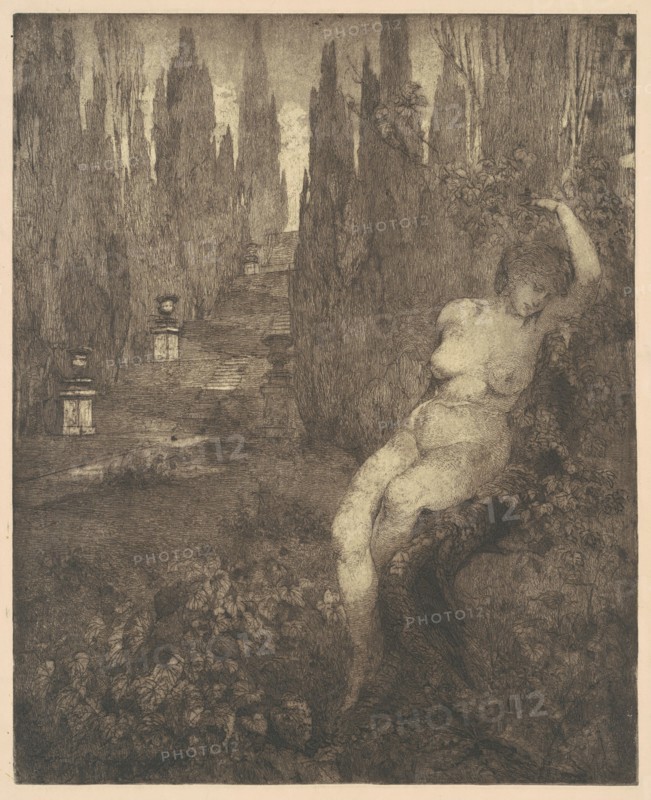 Donna ignuda addormentata nel parco [Naked Woman Asleep in the Park], 1890s(?).