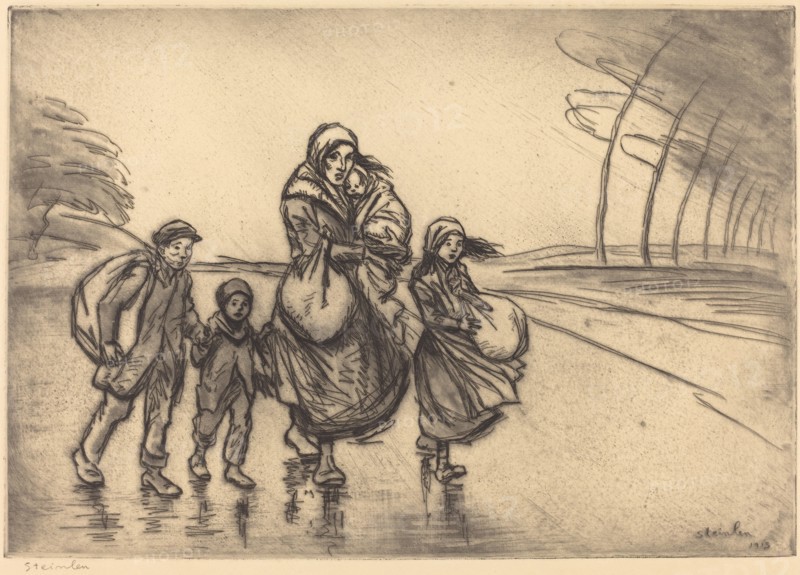 In the Rain: Mother and Children (Sous la pluie: La mere et les enfants), 1915.