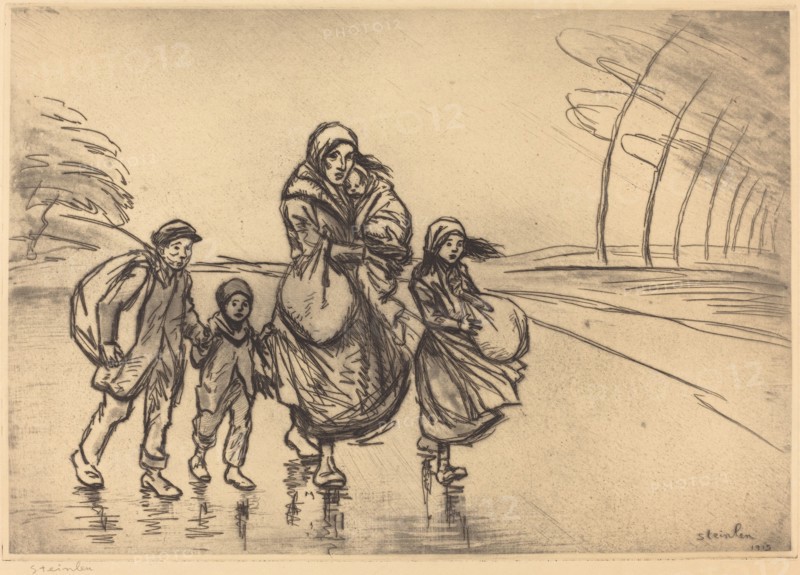 In the Rain: Mother and Children (Sous la pluie: La mere et les enfants), 1915.