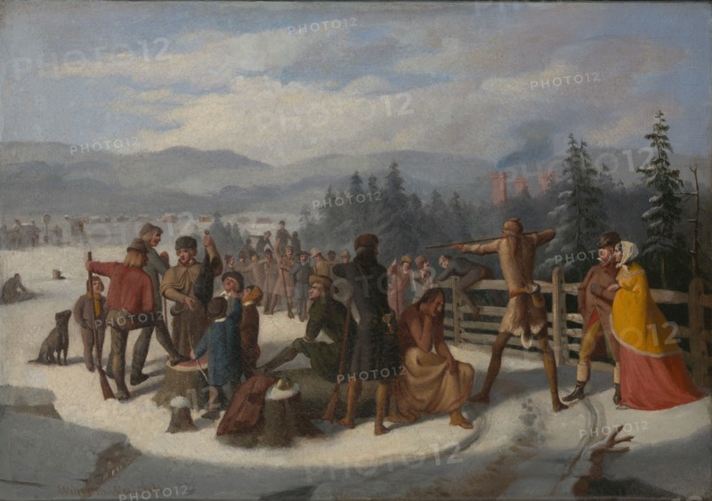 Scenes from the Pioneers by Cooper, Deerslayer at the Shooting Match, ca. 1850.