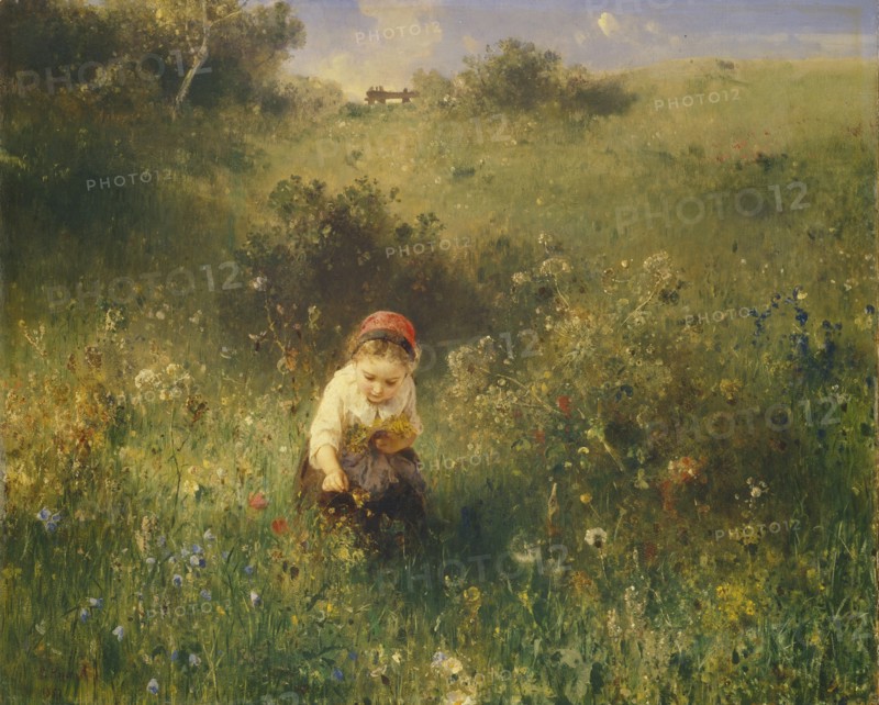 Girl in a Field, 1857. Found in the collection of State Hermitage, St. Petersburg.