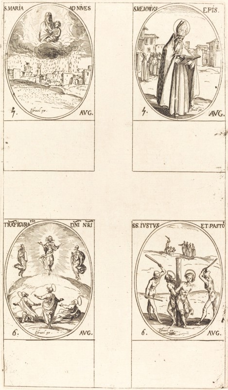 St. Mary of Snow; St. Memmius, Bishop; The Transfiguration; Sts. Justus and Pastor.