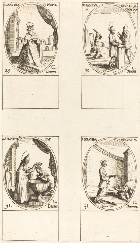 St. David, King and Prophet; Sts. Sabinus and Venustianus; St. Sylvester; St. Colomba.