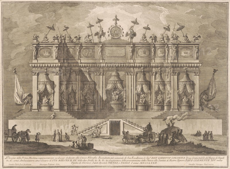 The Prima Macchina for the Chinea of 1772: A Building Dedicated to Chinese Philosophy, 1772. Creator: Giuseppe Vasi.
