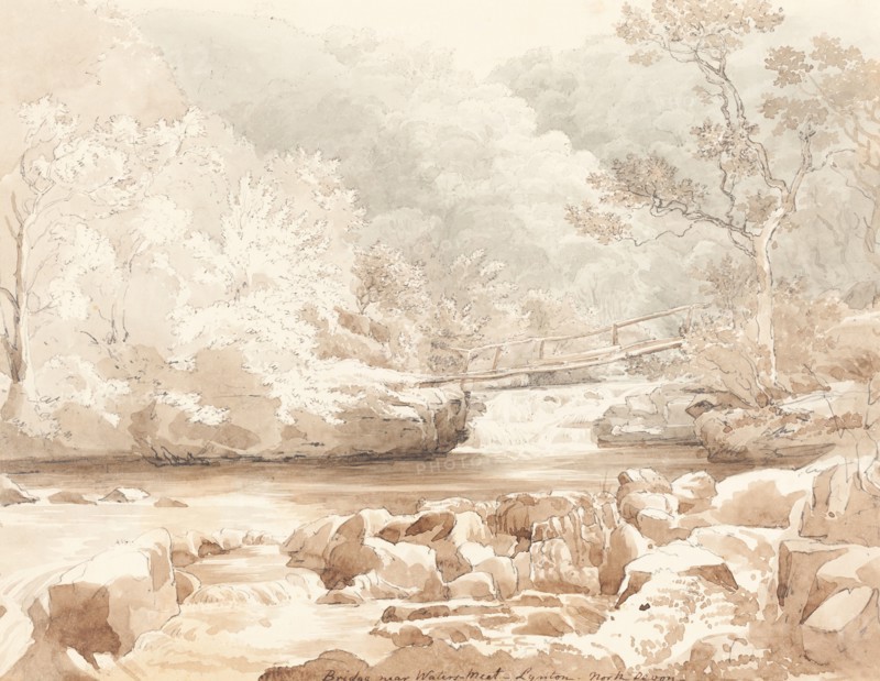 Bridge Near Waters-Meet, Lynton, North Devon, first half 19th century. Creator: James Bulwer.