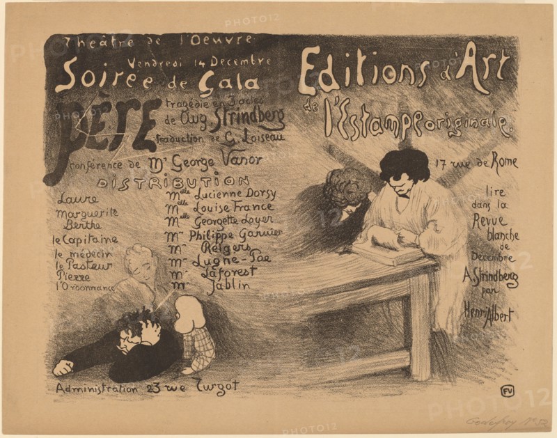 Père: tragédie in 3 actes de Aug. Strindberg, 1894.  Creator: Félix Vallotton.