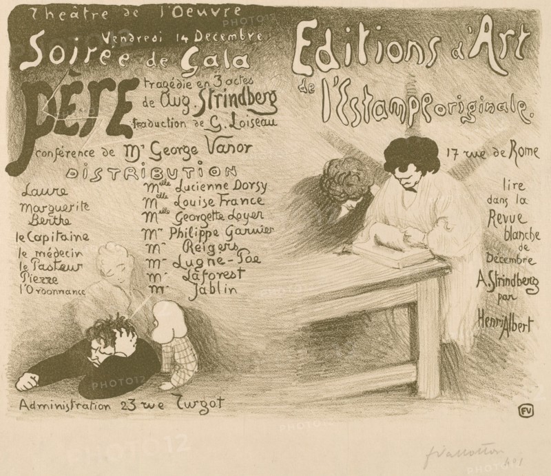 Père: tragédie in 3 actes de Aug. Strindberg, 1894.  Creator: Félix Vallotton.