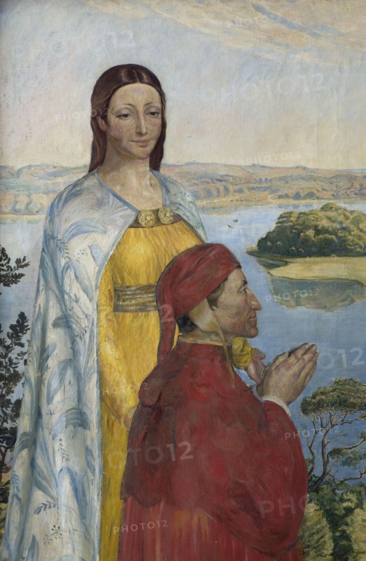 Dante and Beatrice in Paradise , 1895. Creator: Christiansen, Poul Simon (1855-1933).