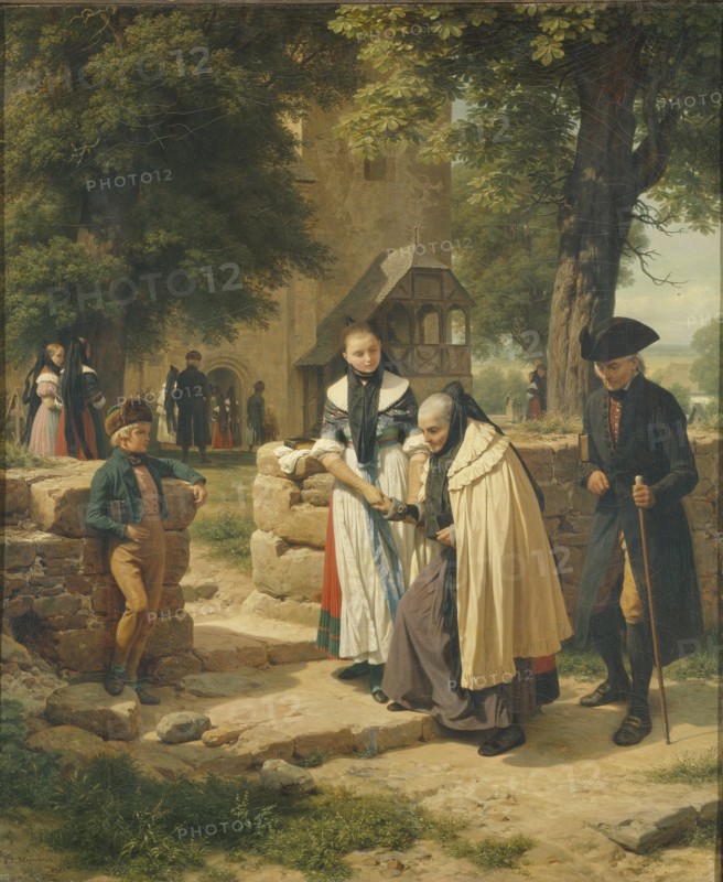 Brunswick Peasants Going to a Church, 1855. Creator: Meyerheim, Friedrich Eduard (1808-1879).