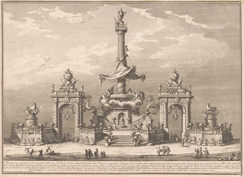 The Seconda Macchina for the Chinea of 1752: The Banquet of the Gods in Villa Carl'Amalia...,1752. Creator: Giuseppe Vasi.