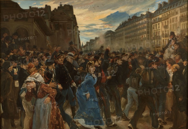 The departure of the Garde mobile in July 1870, ca 1879. Creator: Dehodencq, Alfred (1822-1882).