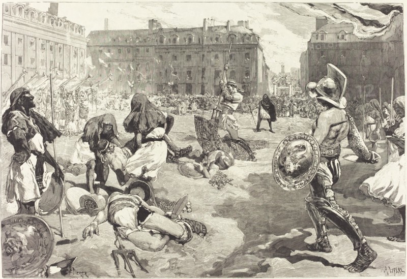 Les Fêtes de Rennes. La grande Cavalcade Romaine, 1883/1890. Creator: Daniel Urrabieta Vierge.