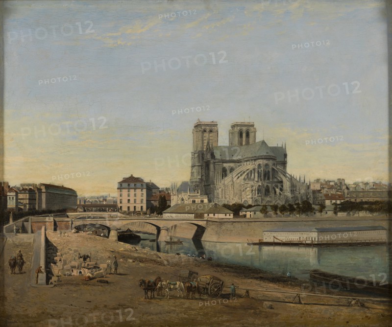 Apse of Notre-Dame, seen from the Quai de la Tournelle, 1860. Creator: Harrouart, Emile (1826-?).