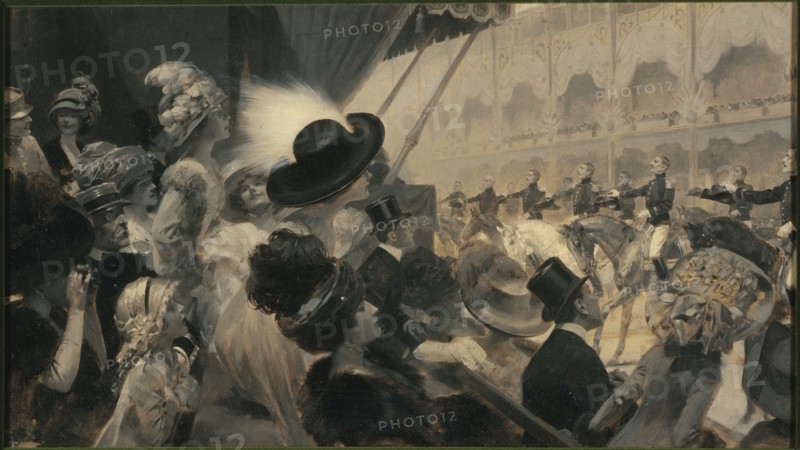 Une fête militaire de charité: le carrousel du Grand-Palais, 1910. Creator: Lelong, René (1871-1933).