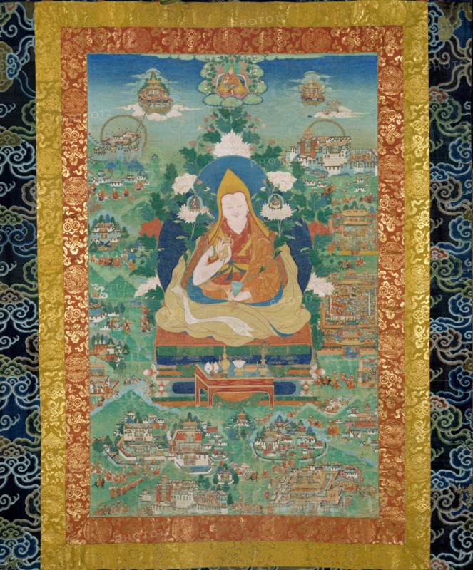 Ngawang Lobsang Gyatso (1617-1682), 5th Dalai Lama, 18th century. Creator: Tibetan culture.