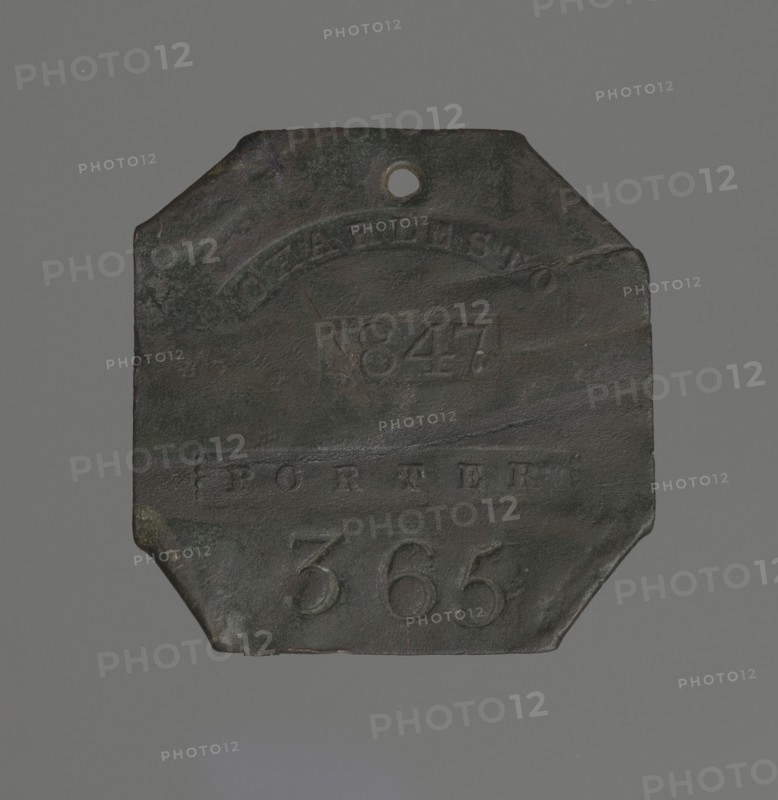 Charleston slave badge from 1847 for Porter No. 365, 1847. Creator: Unknown.