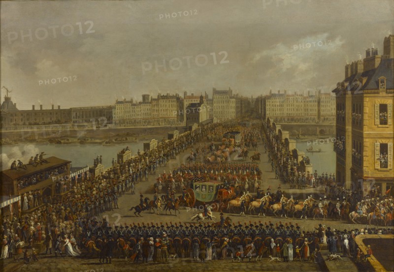 The imperial procession on the way to the coronation ceremony on Dec 2nd, 1804, 1805. Creator: Bertaux, Jacques (1745-1818).