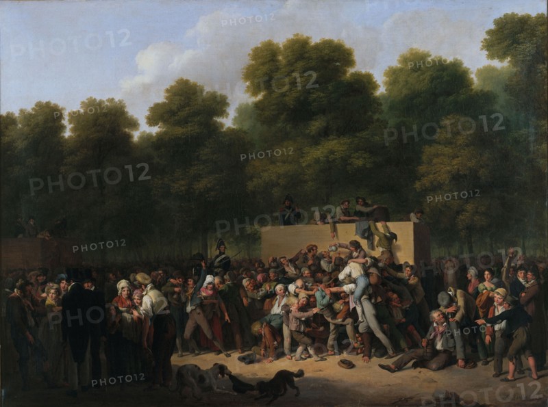 Distribution of wine and food on the Champs-Elysées on the occasion of King's..., 1822. Creator: Boilly, Louis-Léopold (1761-1845).