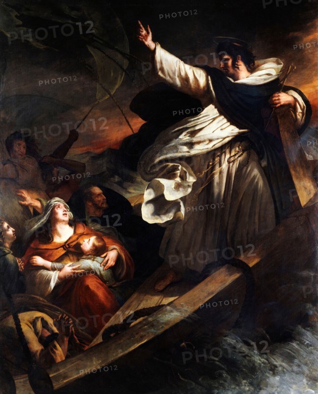 Saint Thomas Aquinas preaches trust in God during the storm, 1823. Creator: Scheffer, Ary (1795-1858).