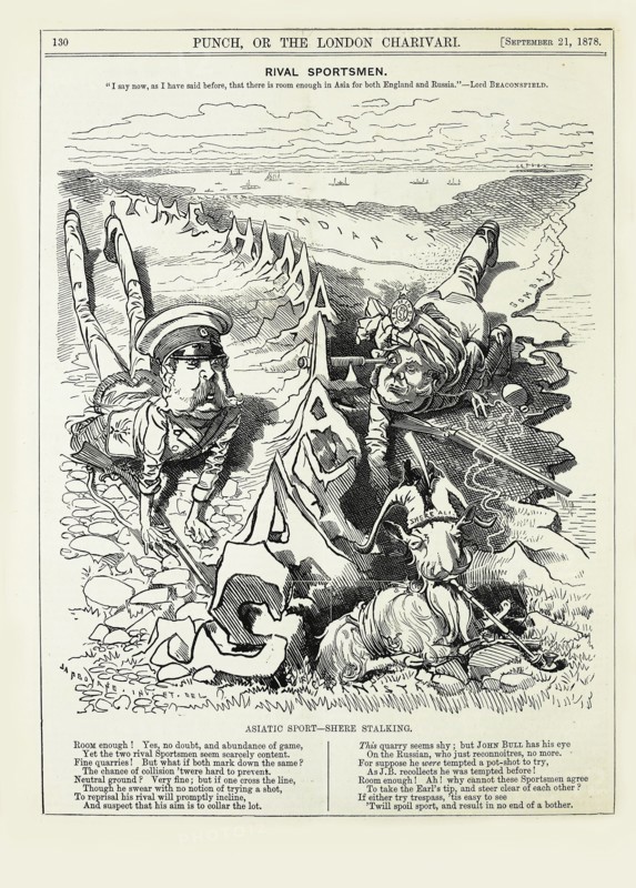 Rival sportsmen. "I say now, as I have said before, that there is room enough..., 1878. Creator: Sambourne, Edward Linley (1844-1910).