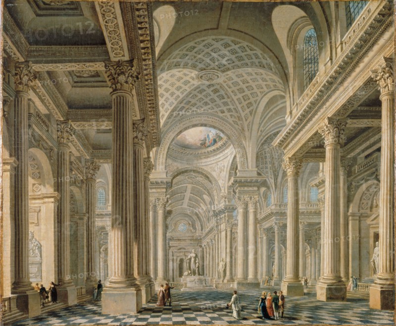 Interior of the L'église de la Madeleine after the design of the architect Pierre..., c.1763. Creator: Demachy, Pierre-Antoine (1723-1807).