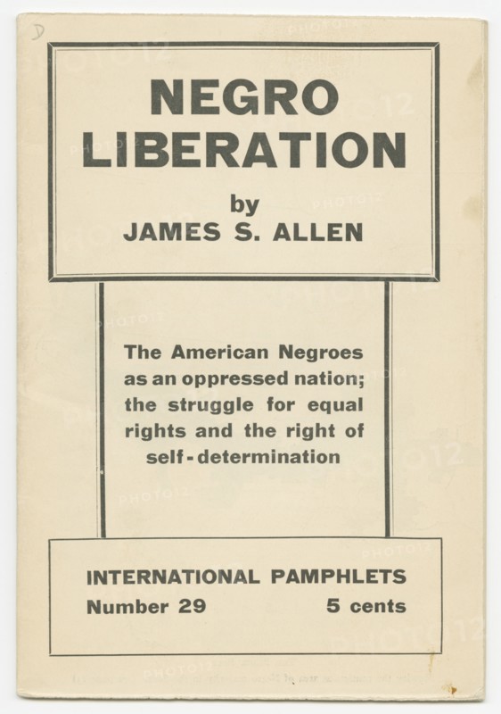 'Negro Liberation' by James S. Allen, 1935. Creator: Unknown.