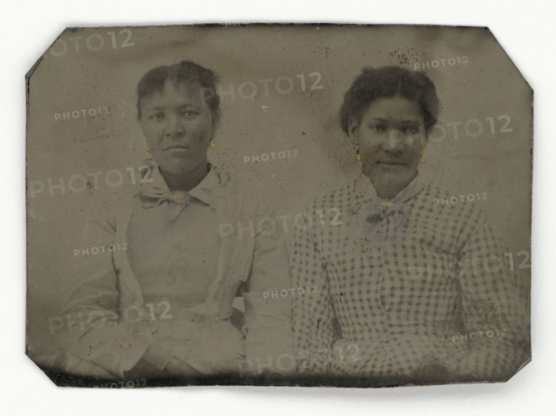 Tintype of two women, 1856-1900. Creator: Unknown.