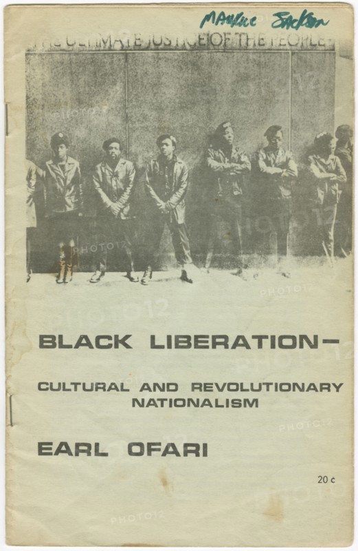 'Black Liberation - Cultural and Revolutionary Nationalism', ca. 1970. Creators: Unknown, Earl Ofari.