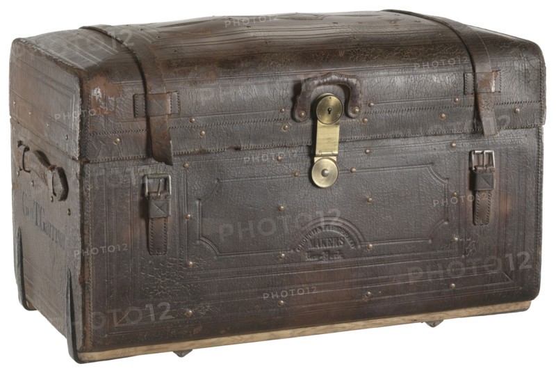 Traveling trunk used by George Thompson Garrison in the Civil War, ca. 1860. Creator: Unknown.