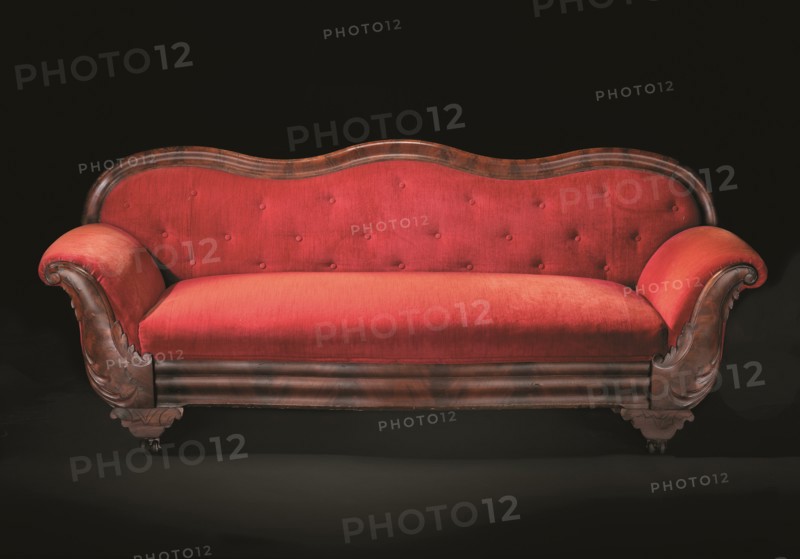 Mahogany sofa from the home of Robert Smalls, 1850s. Creator: Unknown.
