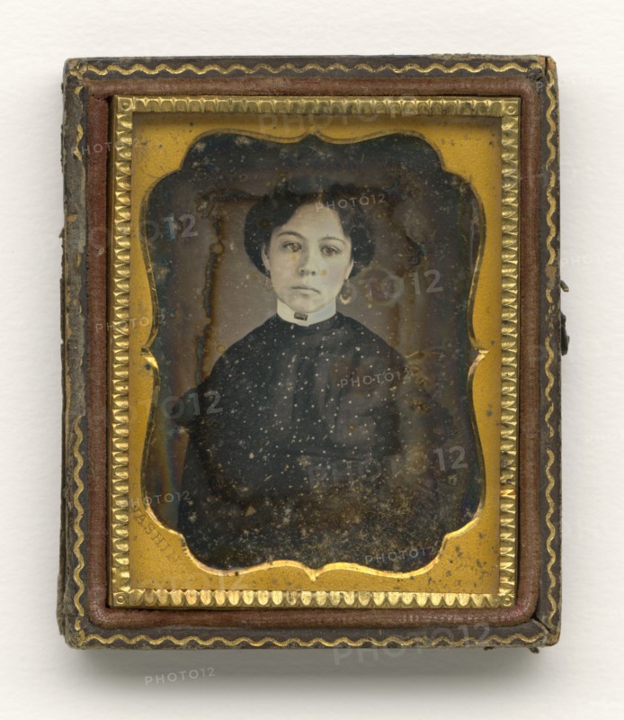 Daguerreotype of a young woman, ca. 1850. Creator: Augustus Washington.