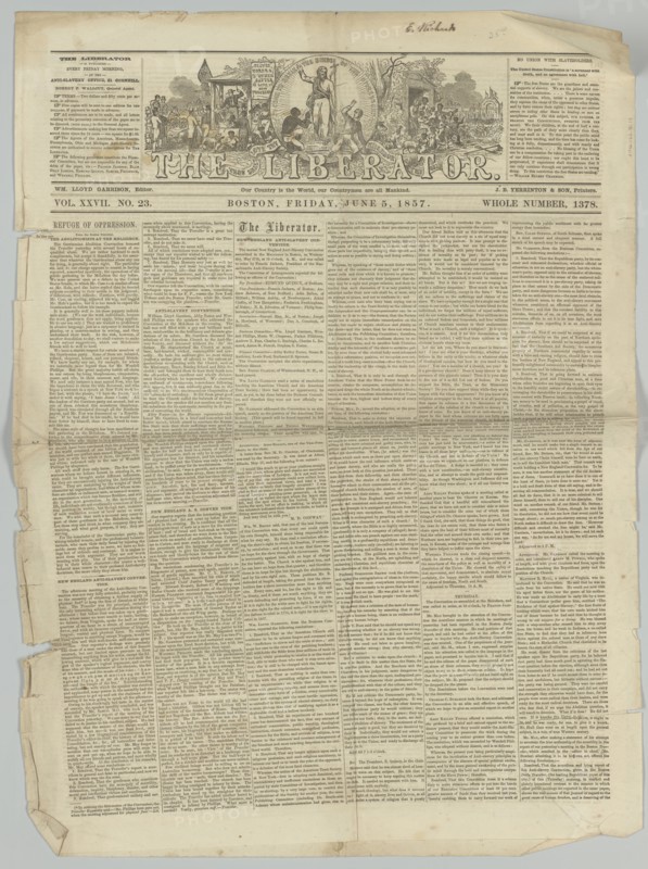 The Liberator, Vol. XXVII, No. 23, June 5, 1857. Creator: Unknown.
