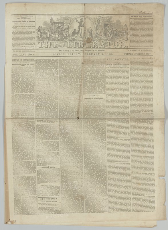 The Liberator, Vol. XXVI, No. 6, February 8, 1856. Creator: Unknown.