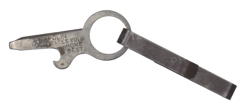 Metal bottle opener carried by Robert Thomas, ca. 1920. Creator: Unknown.