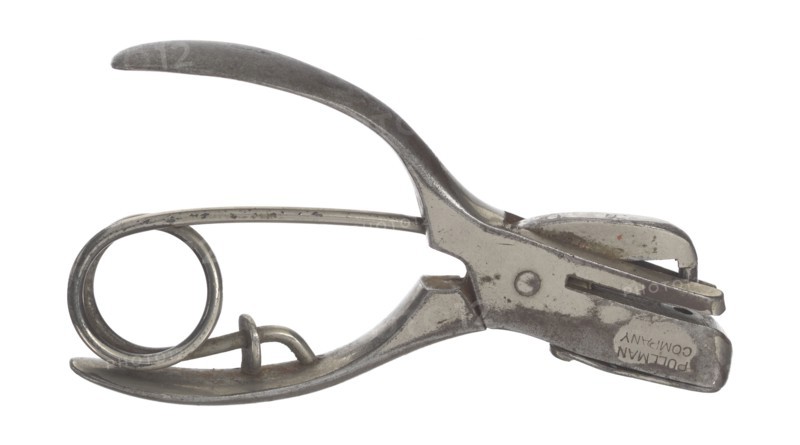 Hole punch used by Pullman porter Thomas McCord, 1940s. Creator: Unknown.