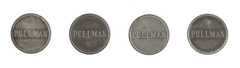 Four buttons from a Pullman Porter uniform, early-mid 20th century. Creator: Scovill Mfg. Co..