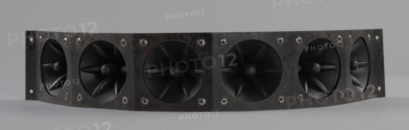 Tweeter speakers used as part of a DJ setup, 1990s. Creator: Also/Miyako Technology Co..
