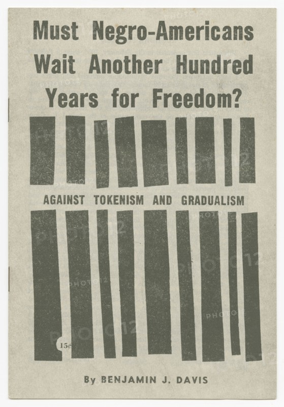 'Must Negro-Americans Wait Another Hundred Years for Freedom?: Against Tokenism...', 1963. Creator: Unknown.