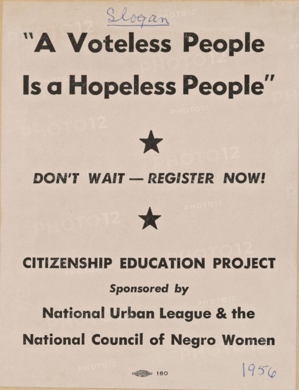 Flyer promoting the Citizenship Education Project, 1956. Creator: Unknown.
