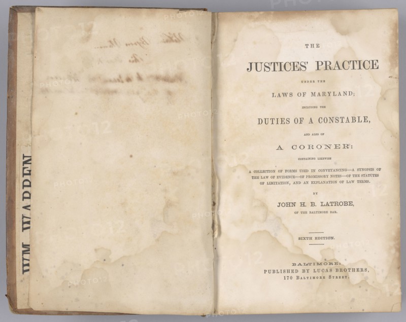 The Justices' Practice Under the Laws of Maryland, 1861. Creator: Unknown.