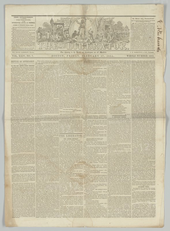The Liberator, Vol. XXIV, No. 7, February 17, 1854. Creator: Unknown.