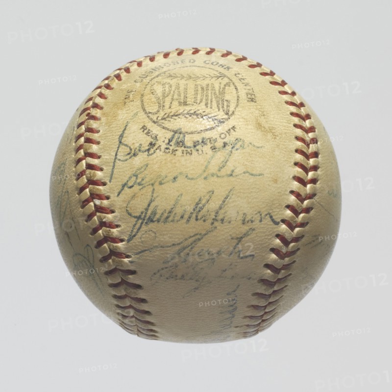 Baseball signed by the 1953 Brooklyn Dodgers team, 1953. Creator: Spalding.