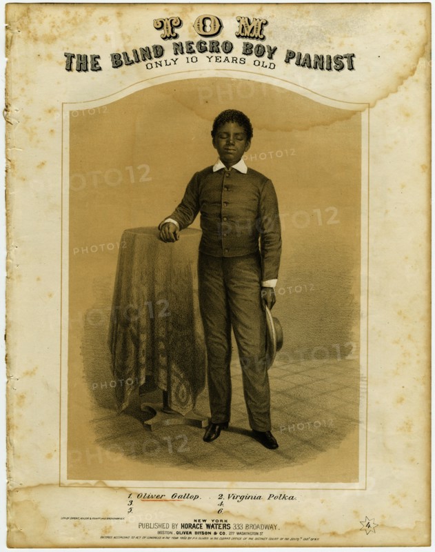 'Tom, The Blind Negro Boy Pianist, Only 10 Years Old', 1860. Creator: Unknown.