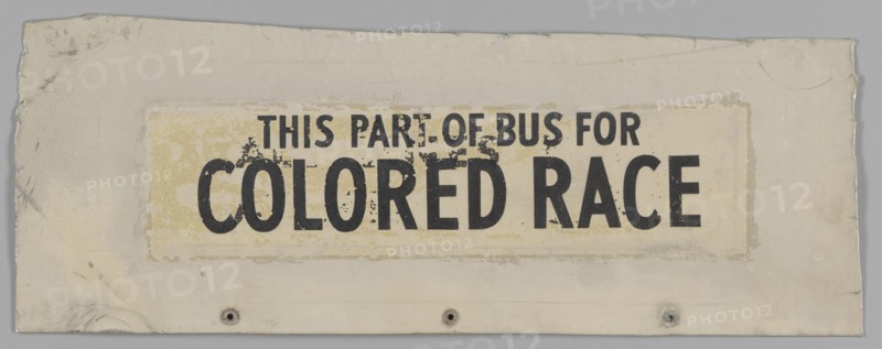 Sign from segregated Nashville bus number 351, ca. 1950. Creator: Unknown.
